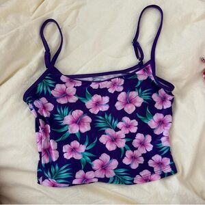 Frankie's Bikinis Purple Floral Bikini Top